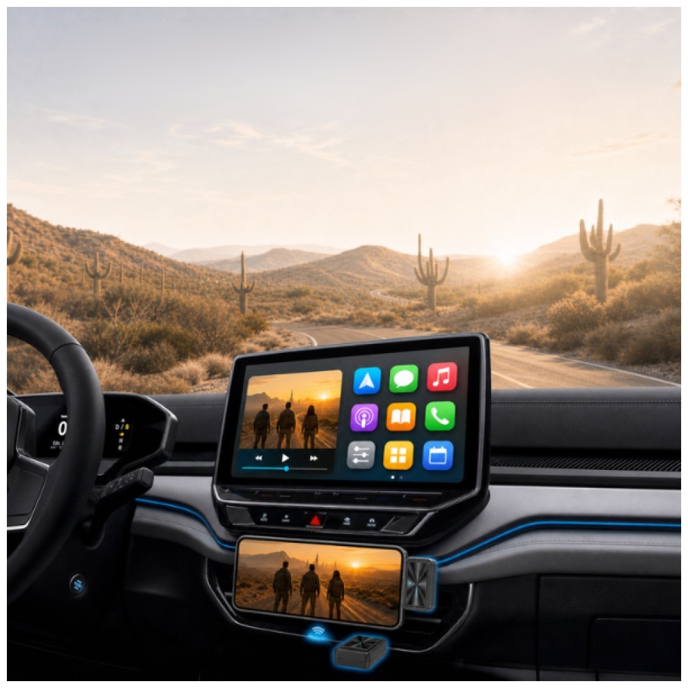 4smarts Προσαρμογέας Αυτοκινήτου, Πομπός Screen Mirroring CarPlay, Μαύρος - Image 4