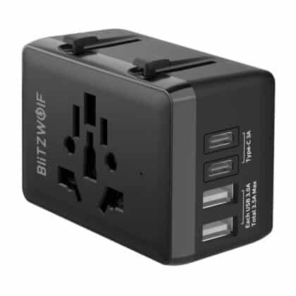 BlitzWolf BW-TA1 Προσαρμογέας Ταξιδιού 4-σε-1, 2xUSB + C, PD 20W