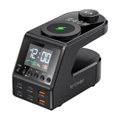Blitzwolf BW-FW10 ξυπνητήρι με φορτιστή 2xUSB-A, 4xUSB-C, 240W