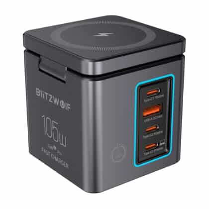 BlitzWolf BW-i113 Φορτιστής Δικτύου GaN, 3xUSB-C, USB-A, 105W