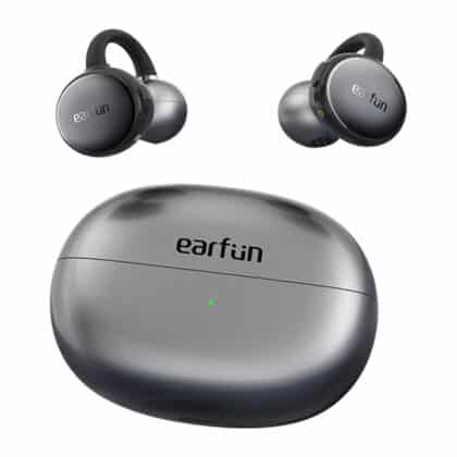 Μαύρα ακουστικά Bluetooth EarFun Clip-on ανοιχτού τύπου με κλιπ για το αυτί