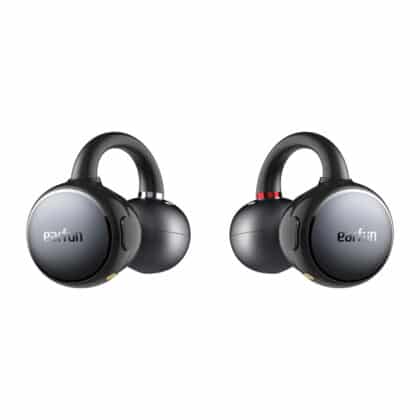 Μαύρα ακουστικά Bluetooth EarFun Clip-on ανοιχτού τύπου με κλιπ για το αυτί