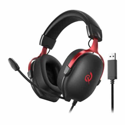 QCY Heroad VN200 ακουστικά gaming μαύρα και κόκκινα