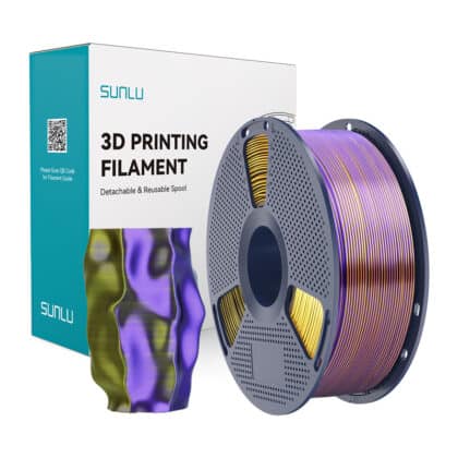 Sunlu PLA+ Silk Νήμα Τριών Χρωμάτων, Μαύρο-Χρυσό-Μωβ