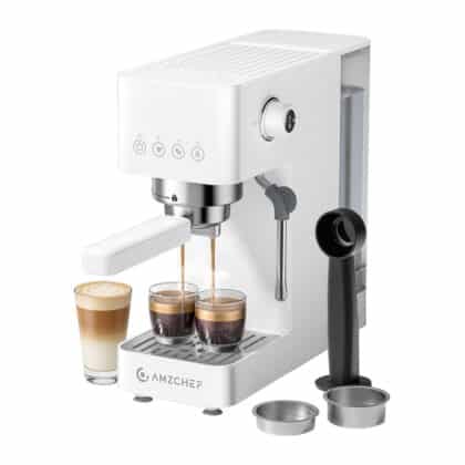 AMZCHEF CE-EM3131-WT Καφετιέρα με Έμβολο, Λευκή
