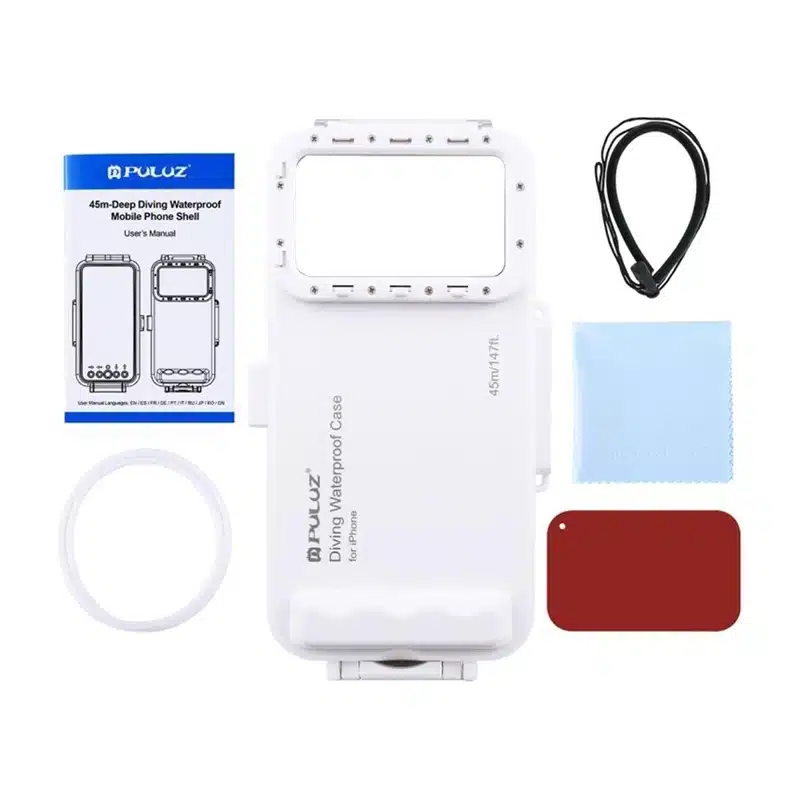 Puluz Αδιάβροχη θήκη για smartphone USB-C 45 μ. Λευκό - Image 2