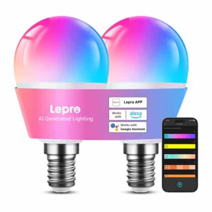 LEPRO BP1-2 Λάμπα LED E14 με Bluetooth και Wi-Fi, 470 lm, Συσκευασία 2 Τεμαχίων