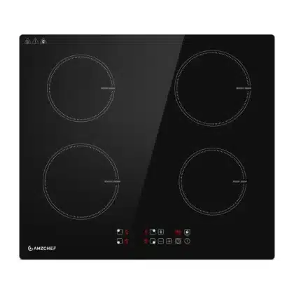 AMZCHEF CE-T-74IB4xyzf-CS Επαγωγική Εστία 4 Ζωνών 7400 W, Μαύρη