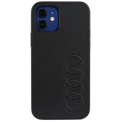 Audi iPhone 12 / 12 Pro 6.1" συνθετικό δέρμα μαύρο σκληρή θήκη AU-TPUPCIP12P-TT/D1-BK