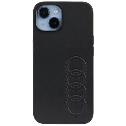 Audi θήκη σκληρή συνθετικό δέρμα iPhone 14 / 15 / 13 6.1" μαύρο AU-TPUPCIP14-TT/D1-BK