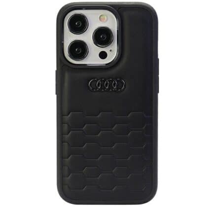 Audi GT συνθετικό δέρμα iPhone 15 Pro Max 6.7" μαύρο σκληρή θήκη AU-TPUPCIP15PM-GT/D2-BK