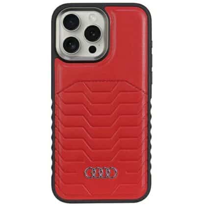 Audi Θήκη Σκληρή Συνθετικό Δέρμα MagSafe iPhone 14 Pro 6.1" κόκκινο AU-TPUPCMIP14P-GT/D3-RD