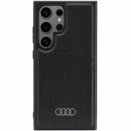 Audi Θήκη Συνθετικού Δέρματος MagSafe S24 Ultra S928 μαύρο hardcase AU-TPUPCMS24U-Q5/D1-BK