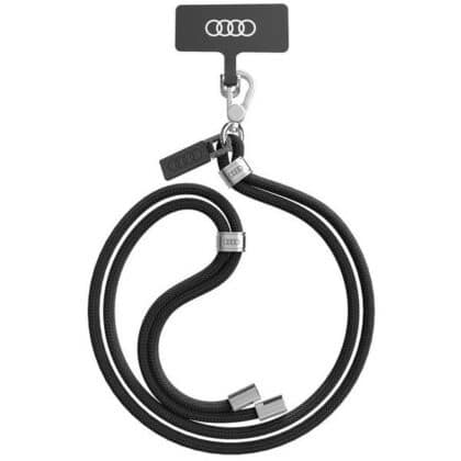 Audi AU-CBL6-R8/D1-BK Λουράκι Τηλεφώνου Universal 120cm 6mm Crossbody, Μαύρο