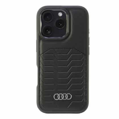 Audi θήκη σκληρή συνθετικό δέρμα MagSafe iPhone 16 Pro 6.3" μαύρο AU-TPUPCMIP16P-GT/D3-BK