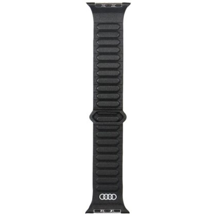 Audi Λουράκι με Μαγνητικό Κρίκο για Apple Watch, Γνήσιο Δέρμα, Μαύρο, 44/45/46/49mm