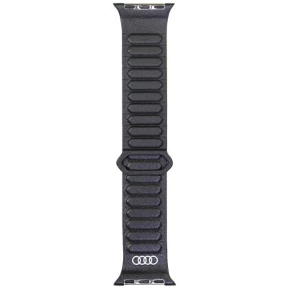 Audi Λουράκι με Λογότυπο, Γνήσιο Δέρμα, Μαγνητικό Δαχτυλίδι για Apple Watch 40/41/42mm, Μαύρο