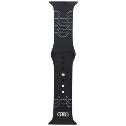 Audi Λουράκι Γεωμετρικό Σχέδιο Σιλικόνης για Apple Watch 44/45/46/49mm, Μαύρο
