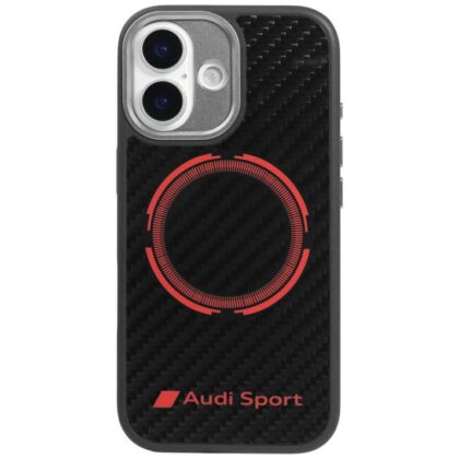 Θήκη Audi RSQ Carbon Fiber Sport Red Circle MagSafe για iPhone 17 μαύρο