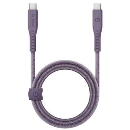 Energea Flow Καλώδιο USB-C σε USB-C 1.5m, Μωβ, 240W, 5A, PD, Γρήγορη Φόρτιση