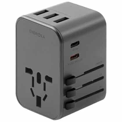 Energea Φορτιστής Τοίχου 3xUSB + 2xUSB-C PD-PPS-QC 3.0 35.5W 3A2C 4-σε-1 Αντάπτορας US/AU/EU/UK, Γκρι