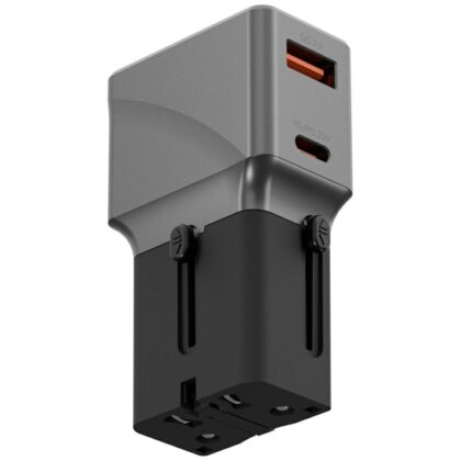 Energea TravelWorld 1A1C Adapter 25W, Μαύρο Gunmetal
