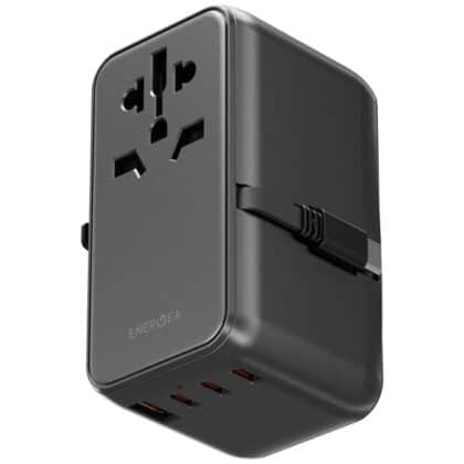 Energea TravelWorld GAN85 Adapter 80CM Type-C Cable 3C1A, Μαύρο Gunmetal