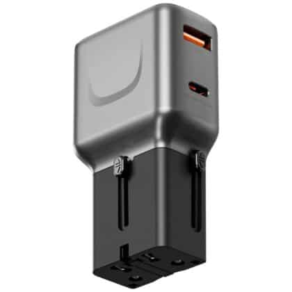 Energea TravelGo Adapter 35 Φορτιστής Τοίχου USB-A/USB-C 35W, Γραφίτης Μαύρο