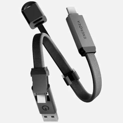 Energea Sheath Key 2-in-1 Καλώδιο USB-C σε USB-C/USB-A, 480Mbps, 60W, 15cm, Gunmetal