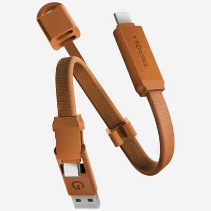 Energea Sheath Key 2-in-1 Καλώδιο USB-C σε USB-C/USB-A 480Mbps 60W 15cm, Πορτοκαλί