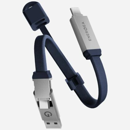 Energea Sheath Key 2-in-1 Καλώδιο USB-C σε USB-C/USB-A 480Mbps 60W 15cm μπλε