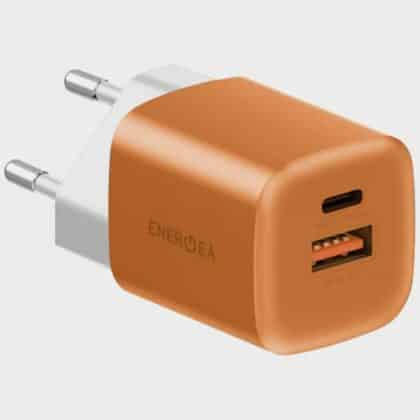 Energea Ampcharge GaN35 Φορτιστής Τοίχου USB-C/USB-A, PD/PPS/QC3.0, 35W, Πορτοκαλί