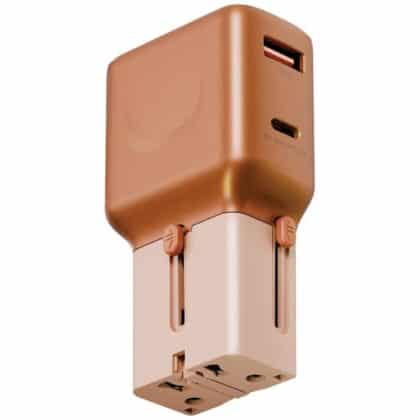 Energea TravelGo Adapter 35 Φορτιστής Τοίχου, USB-A/USB-C 35W, Πορτοκαλί