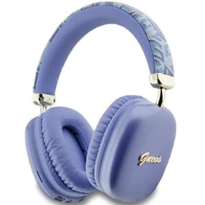 Guess GUBHK1GCTCSU Ακουστικά Bluetooth Over-Ear 40 mm, Μωβ, Gcube Metallic Script Logo