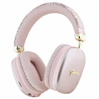 Guess GUBHK1GCTCSP Ακουστικά Bluetooth On-Ear, Metallic Script Logo, Ροζ