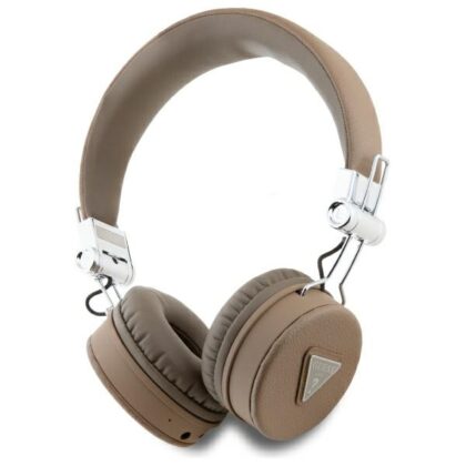 Guess GUBH70PGTSPSW Ακουστικά Bluetooth Over-Ear, Καφέ Grained Classic Round Shape