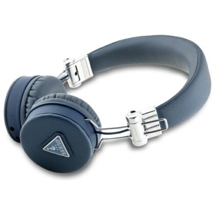 Guess GUBH70PGTSPSB Ακουστικά Bluetooth Over-Ear ENC, Μπλε Grained Classic Round Shape