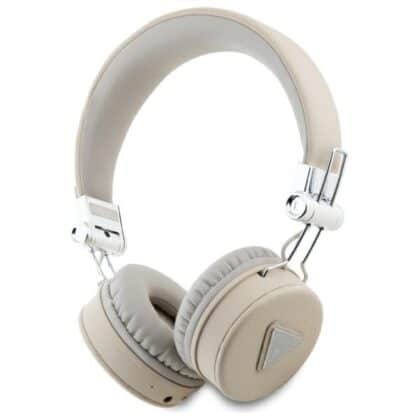 Guess GUBH70PGTSPSE Ακουστικά Over-Ear Bluetooth ENC, Μπεζ, Grained Classic Round Shape
