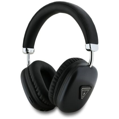 Guess Ακουστικά Over-Ear Bluetooth 5.3, Μεταλλικό Τρίγωνο Λογότυπο, Μαύρο