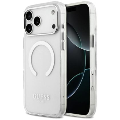 Guess θήκη Metal Outline MagSafe για iPhone 17 Pro Max ασημί