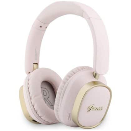 Guess Ακουστικά Bluetooth ENC Rectangle Metal Script, Ροζ
