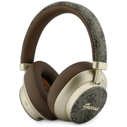Guess Bluetooth ENC 4G Gold Script Metal Ακουστικά Κεφαλής, Καφέ