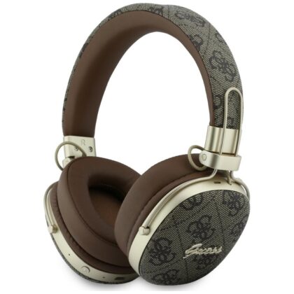 Guess Ακουστικά Bluetooth ENC Over-Ear Μεταλλικό Λογότυπο 4G, Καφέ