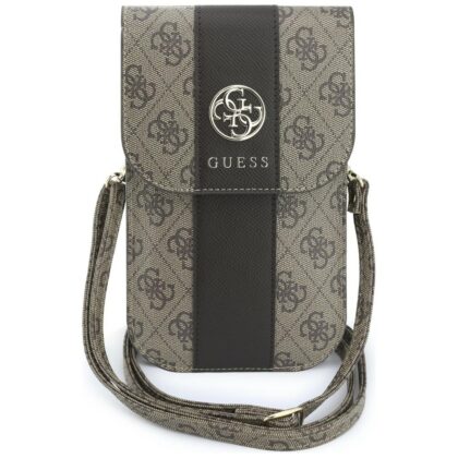 Guess 4G & Classic Logos Θήκη Τηλεφώνου με Λουράκι, Καφέ