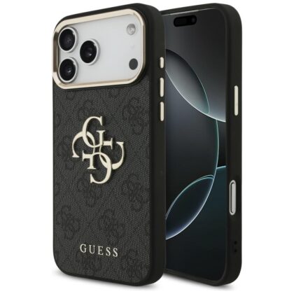 Θήκη Guess 4G Big 4G Classic Logo για iPhone 18 Pro Max / iPhone 17 Pro Max μαύρο χρυσό