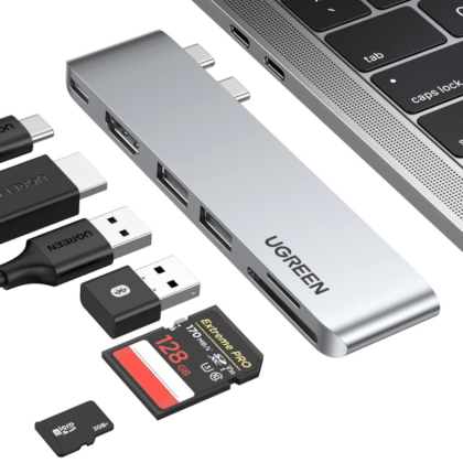 UGREEN CM380 USB-C Hub για Apple MacBook Pro/Air, 2 x USB-A 3.0, 1 x USB-C, 1 x HDMI, 1 x SD, 1 x microSD, Γκρι