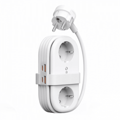 ORICO AP3 Πολύπριζο 2 x Schuko, 2 x USB-A, 2 x USB-C, Λευκό
