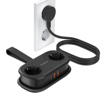 ORICO APP Πολυμπριζο, 2 x Schuko - 2 x USB-A - 1 x USB-C, Μαύρο