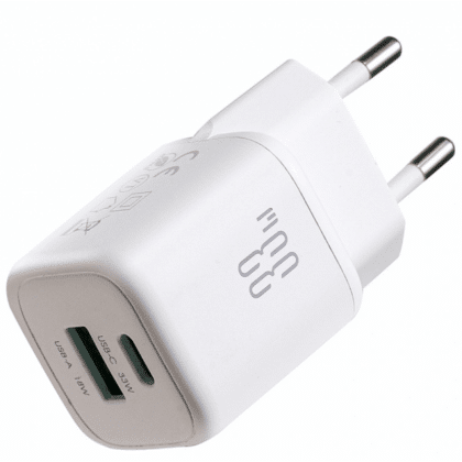 Joyroom JR-TG7 Φορτιστής Τοίχου 33W 3A, 1 x USB-A - 1 x USB-C με Καλώδιο USB-C, Λευκός