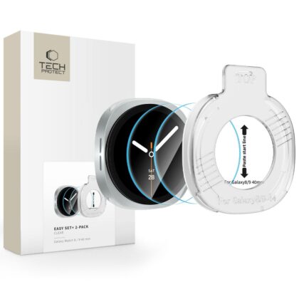 TECH-PROTECT Easy Set+ Γυαλί Προστασίας 2-Pack για Samsung Galaxy Watch 8 / 9 (40 mm), Clear